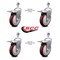 Service Caster 5 Inch Maroon Polyurethane Swivel 1/2 Inch Stem Caster Set with Total Lock Brake SCC-TSTTL20S514-PPUB-MRN-121315-4 - alternate 5